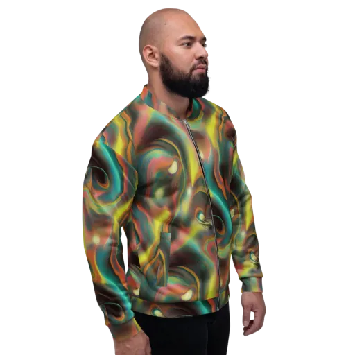 Soulfire Embrace on a Bomber Jacket