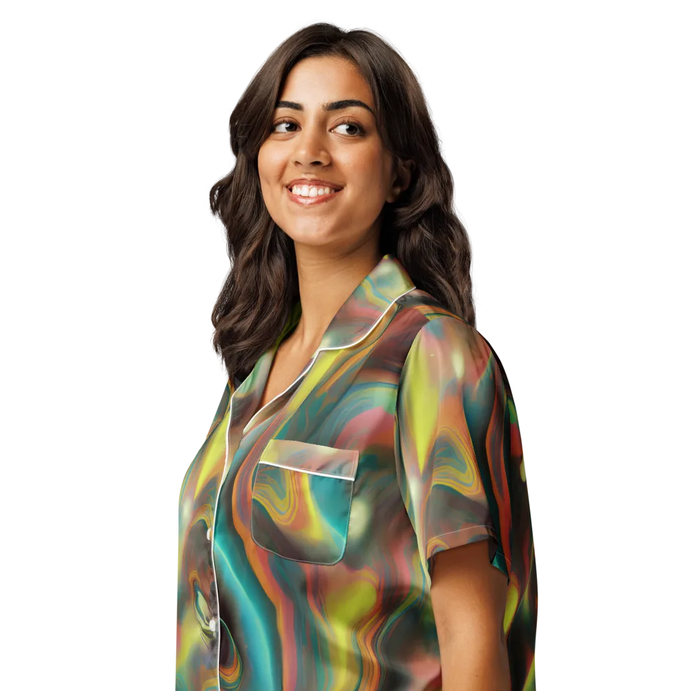 Soulfire Embrace on Women's Short Sleeve Pajama Top — Left Front