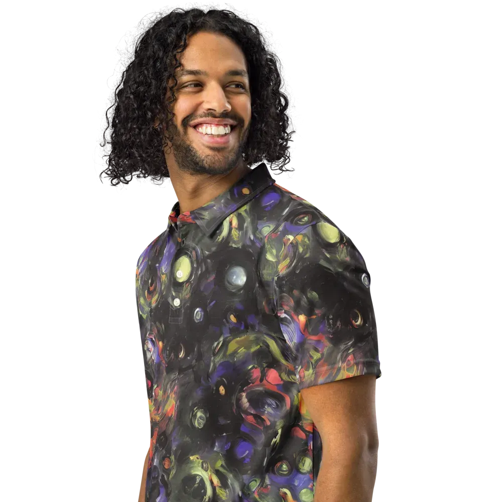 Fires of the Void on Men's Slim Fit Polo Shirt — Left Front