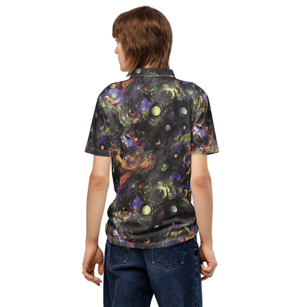 Fires of the Void on Men's Slim Fit Polo Shirt — Back
