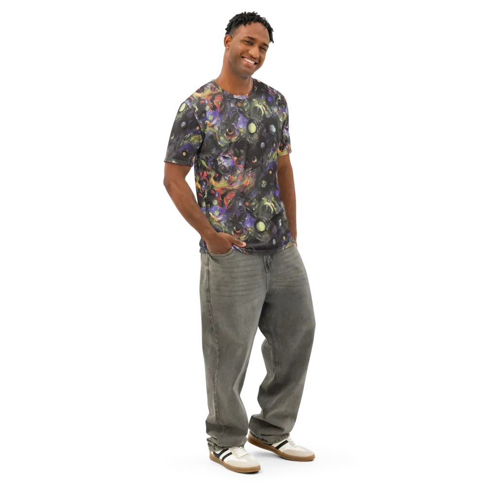 Fires of the Void on Men's Cotton Crew Neck T-Shirt — Right Front
