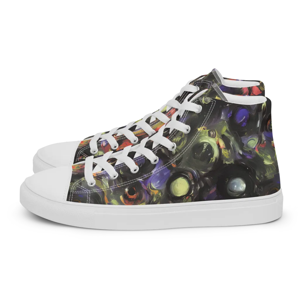 Fires of the Void on Men's High Top Canvas Shoes — Left