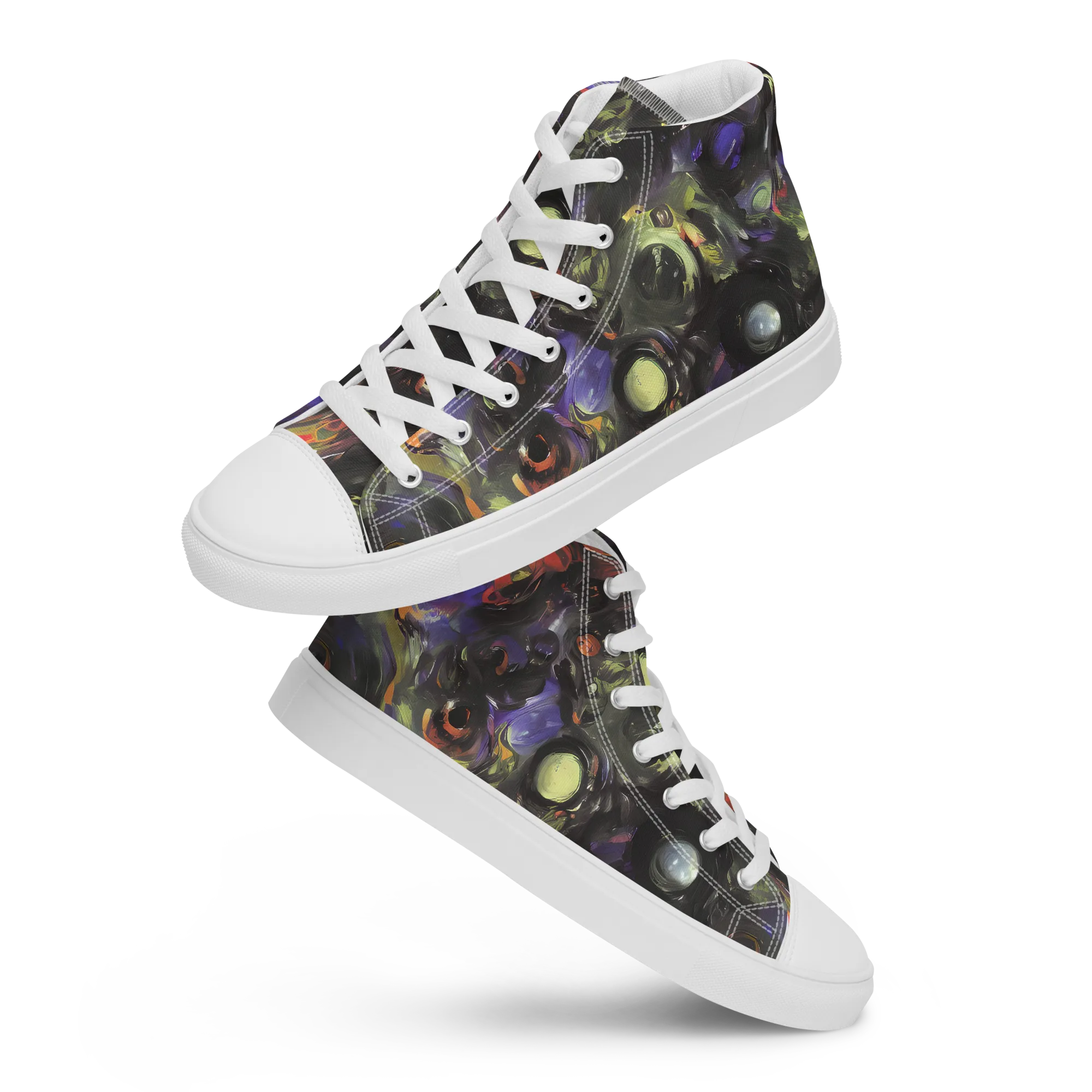 Fires of the Void on Men's High Top Canvas Shoes — Front