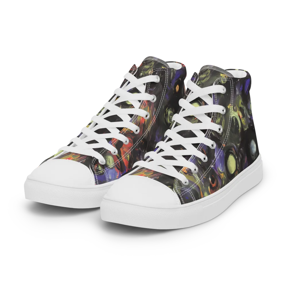 Fires of the Void on Women's High Top Canvas Shoes — Left Front