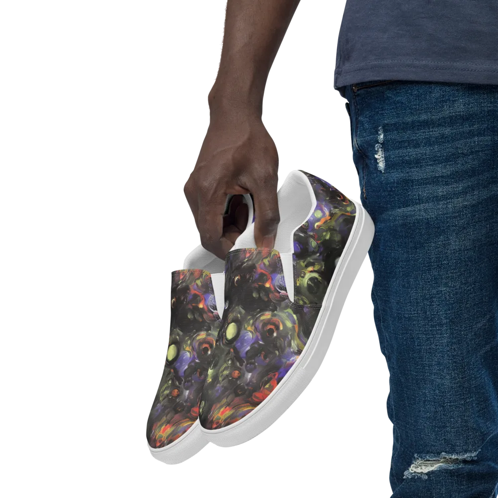 Fires of the Void on Men's Slip-On Canvas Shoes — Left Front