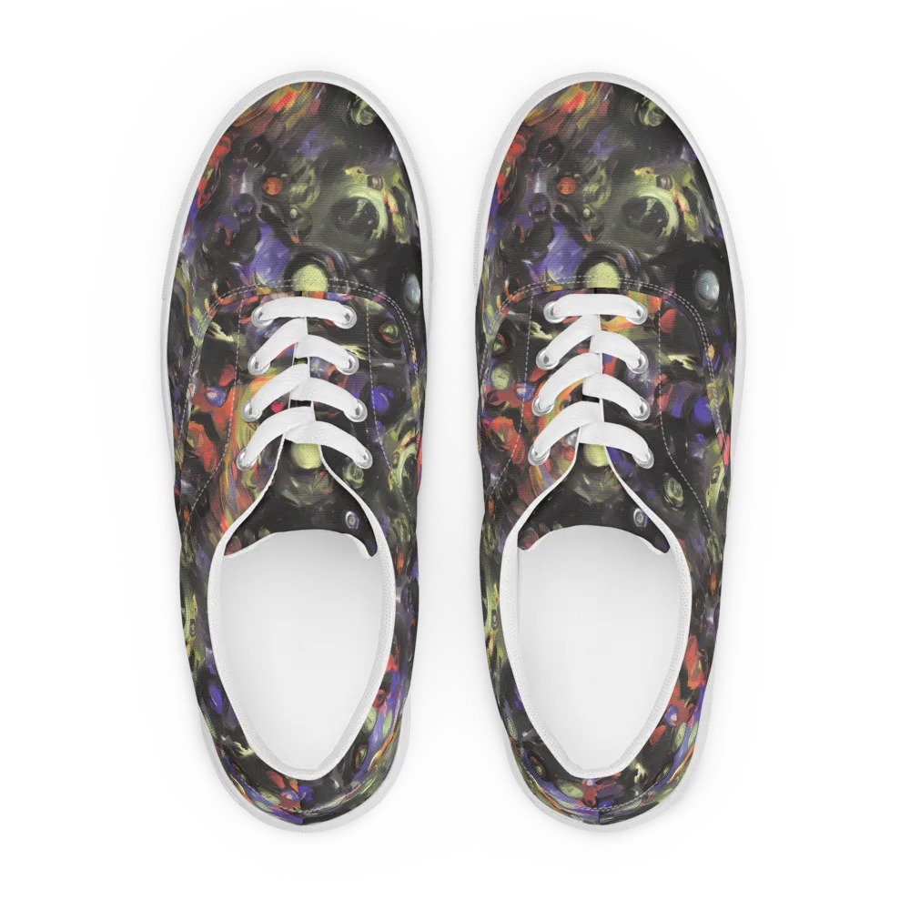 Fires of the Void on Men's Lace-Up Canvas Shoes — Front