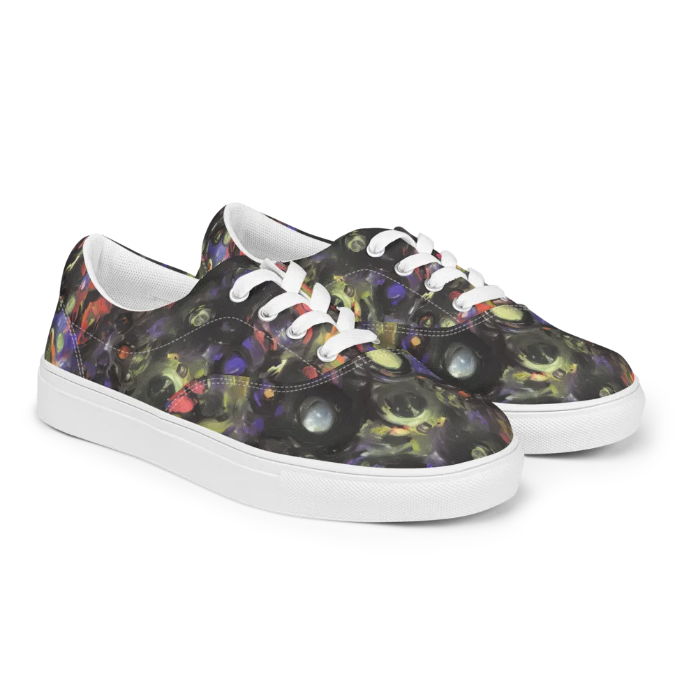 Fires of the Void on Men's Lace-Up Canvas Shoes — Right Front