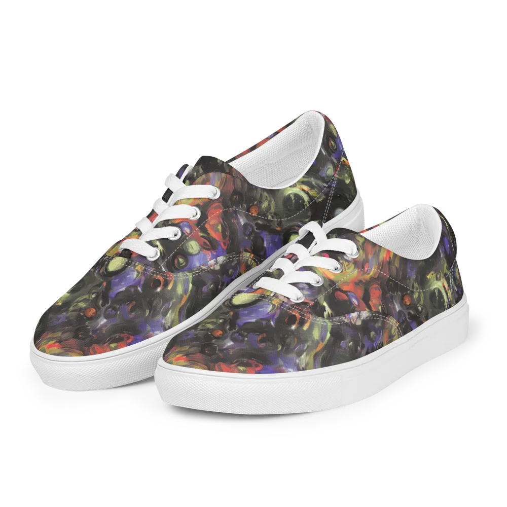 Fires of the Void on Men's Lace-Up Canvas Shoes — Left Front