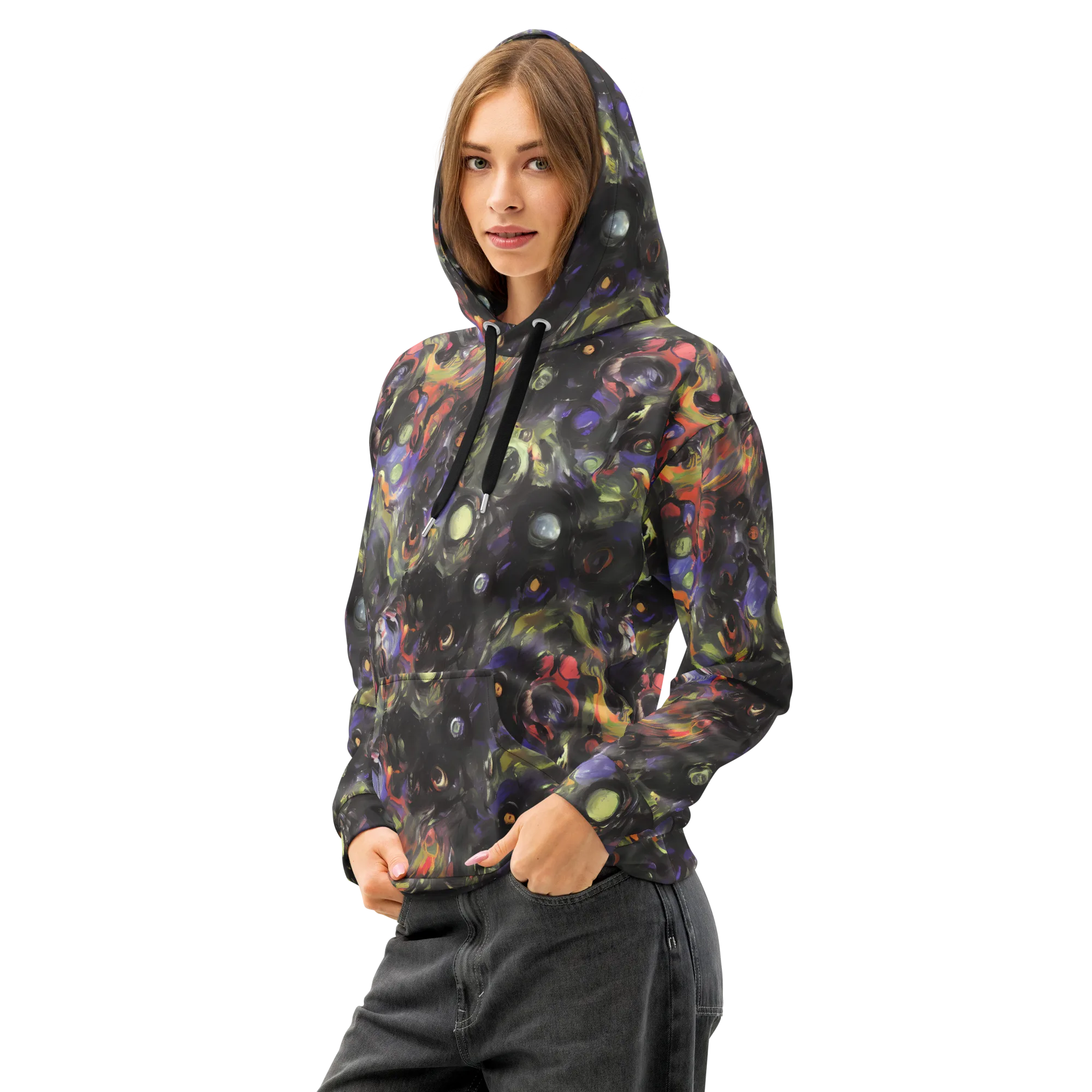 Fires of the Void on Cotton Hoodie — Left Front