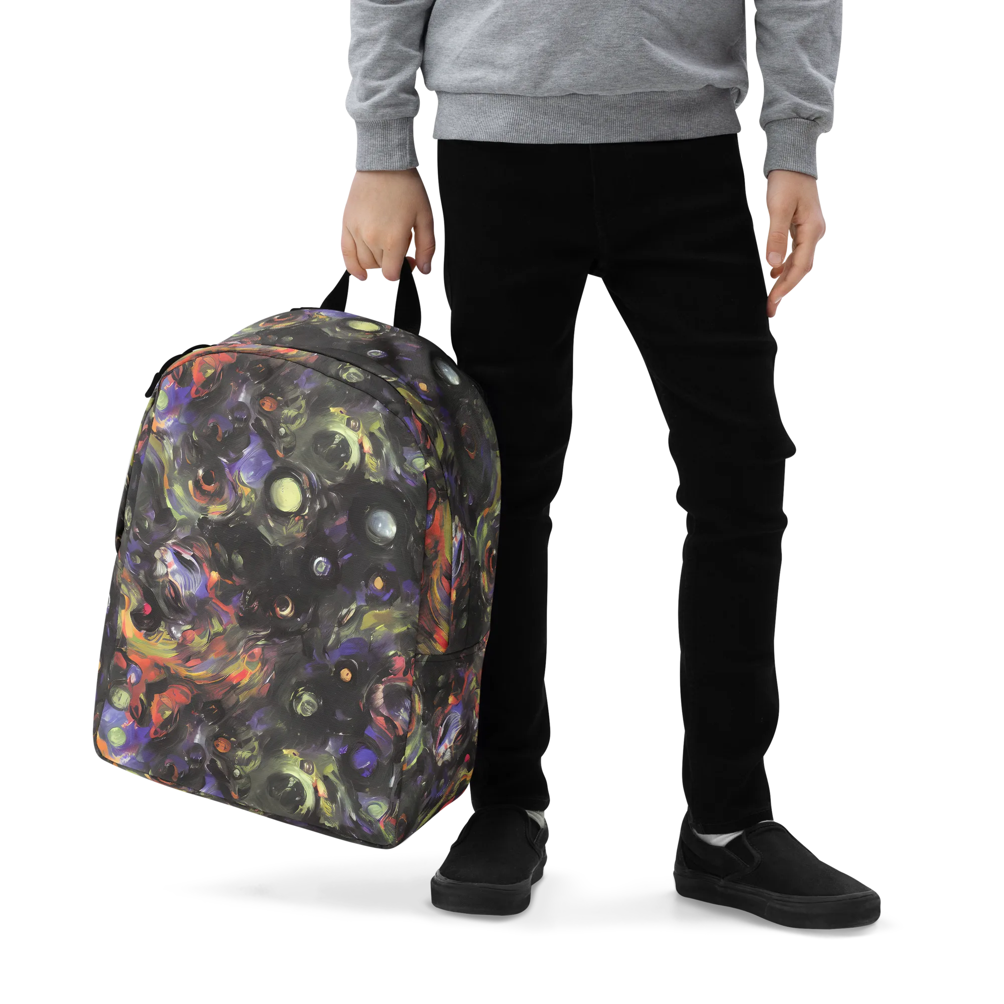 Fires of the Void on Minimalist Backpack — Zoomed-in