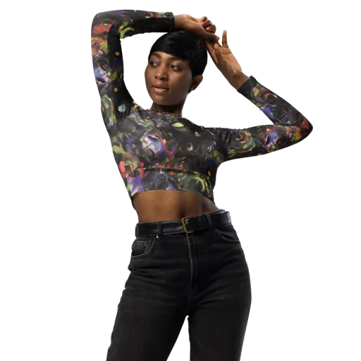 Fires of the Void on a Long Sleeve Crop Top