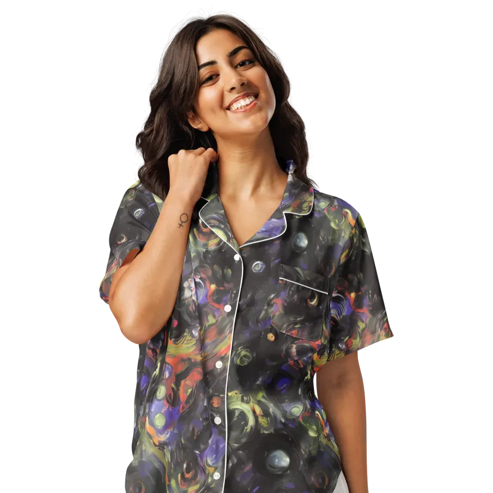 Fires of the Void on Women's Short Sleeve Pajama Top — Front