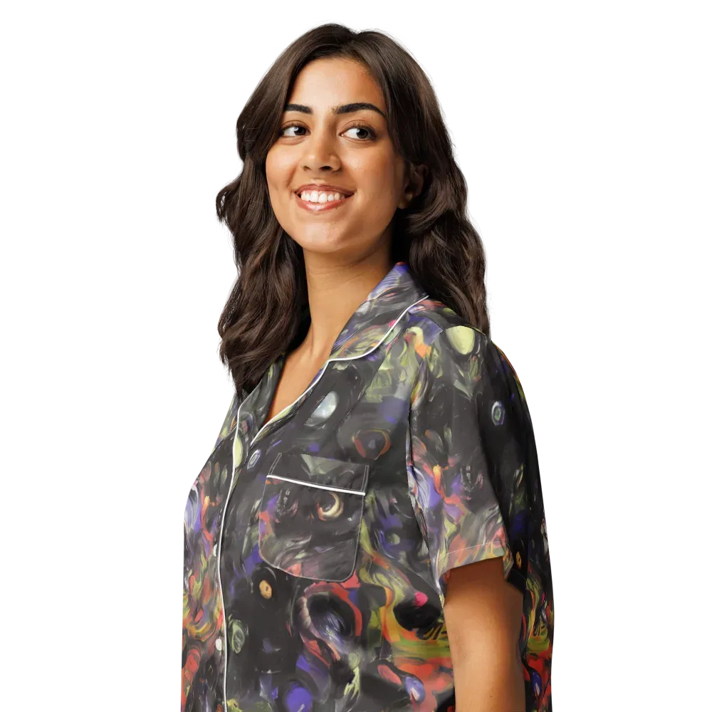 Fires of the Void on Women's Short Sleeve Pajama Top — Left Front