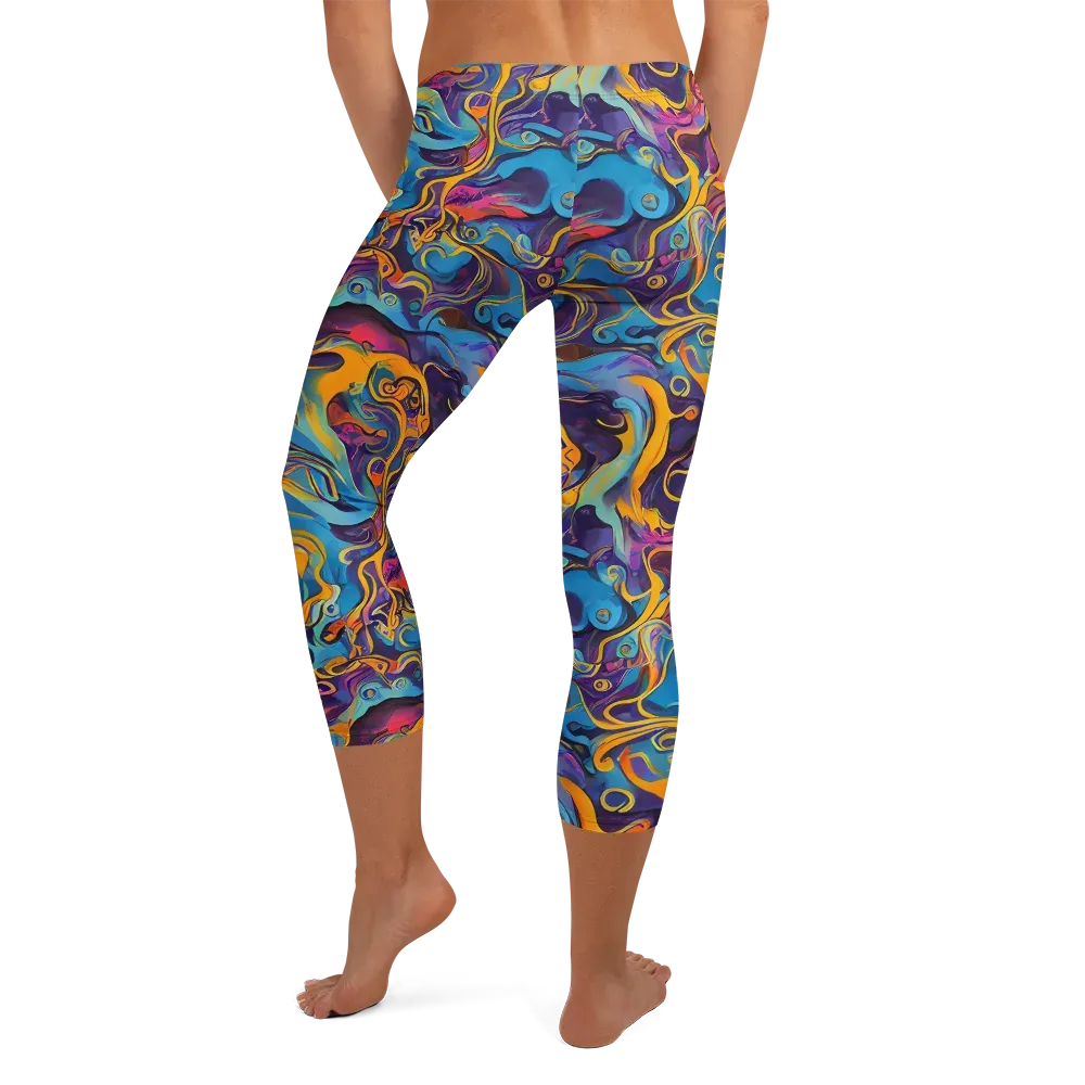 Cecily's Whorl on Capri Leggings — Back