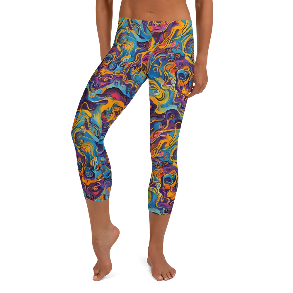 Cecily's Whorl on Capri Leggings — Front