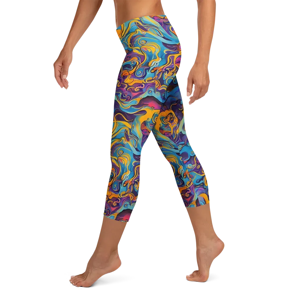 Cecily's Whorl on Capri Leggings — Left