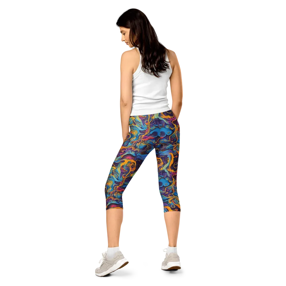 Cecily's Whorl on Capri Leggings — Back