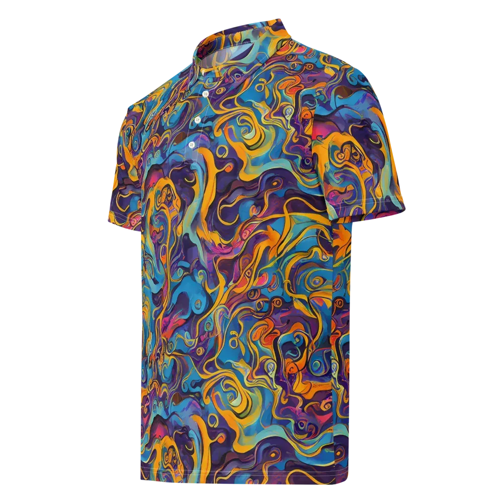 Cecily's Whorl on Men's Slim Fit Polo Shirt — Left Front