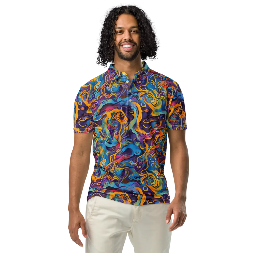 Cecily's Whorl on Men's Slim Fit Polo Shirt — Front