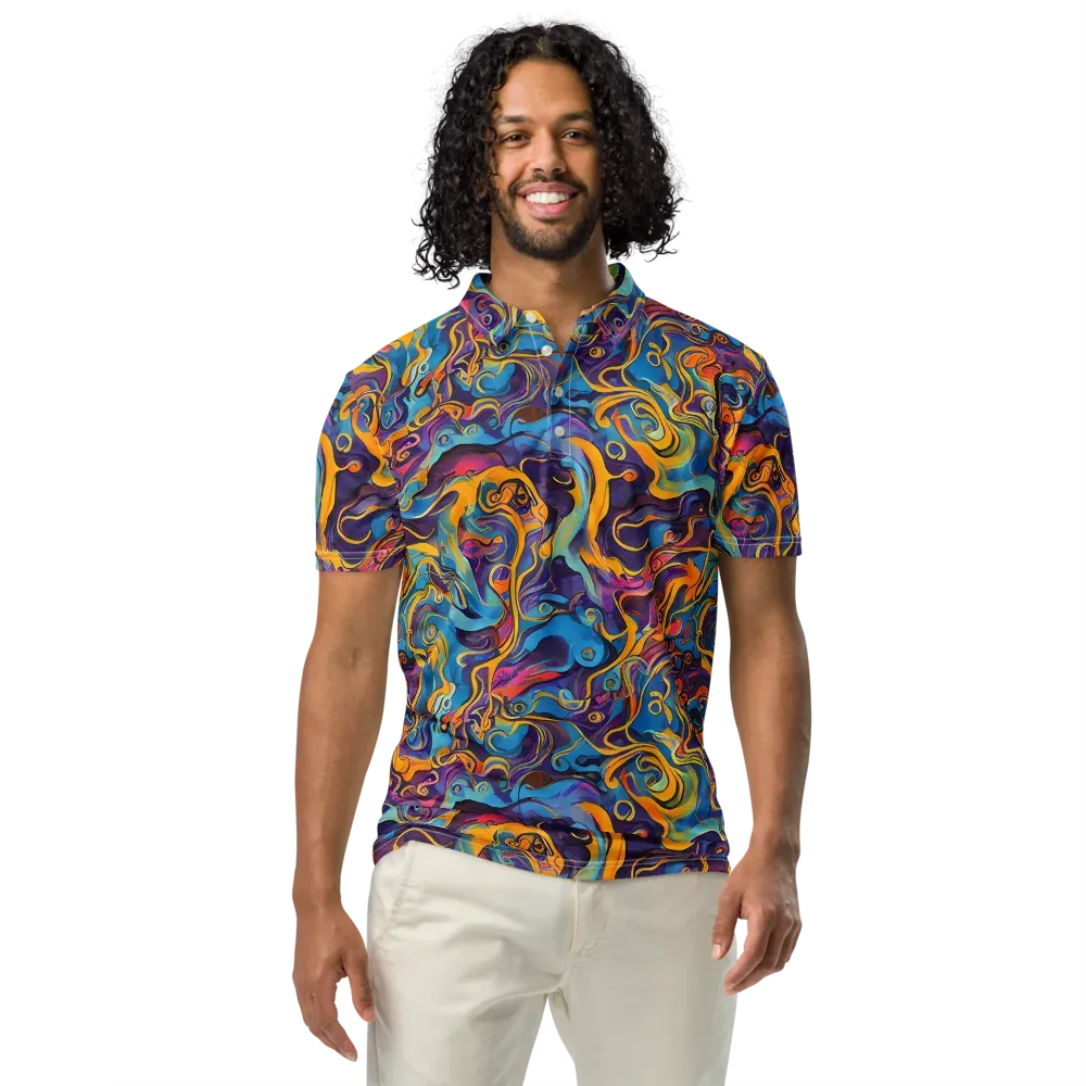 Cecily's Whorl on Men's Slim Fit Polo Shirt — Front