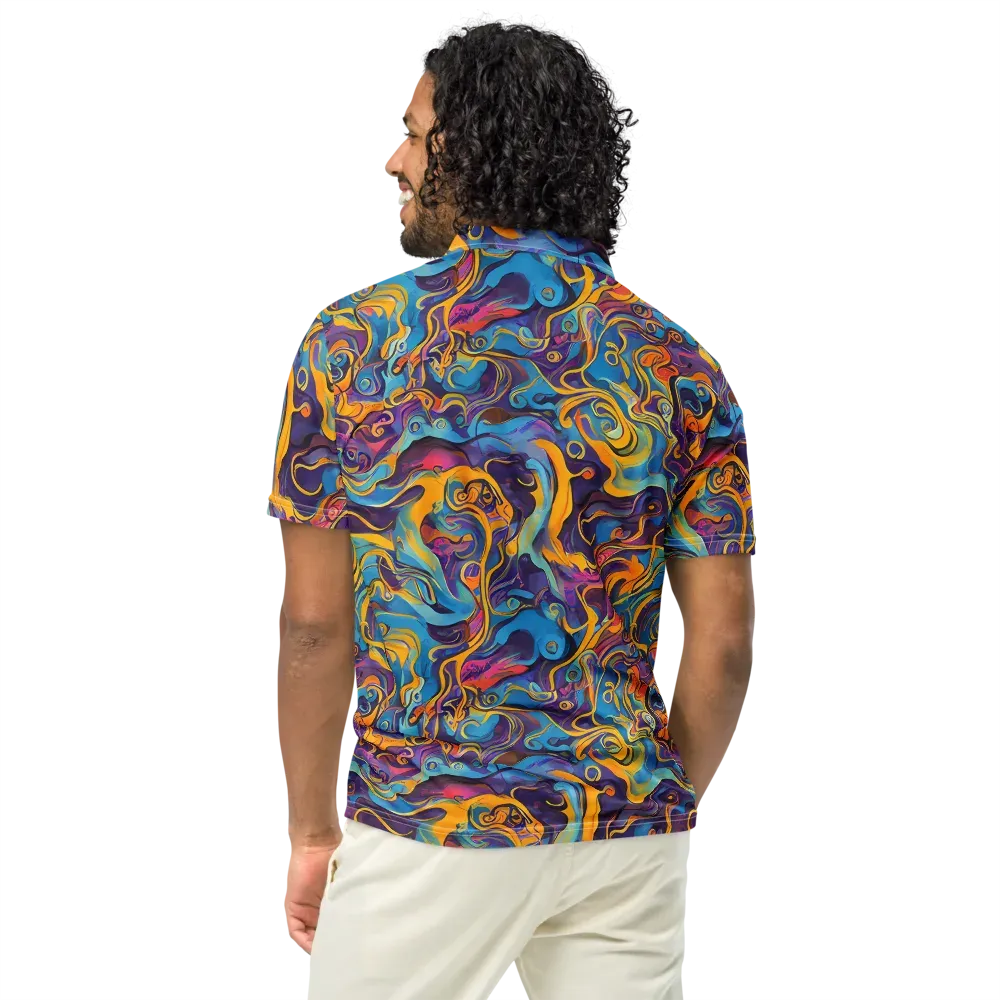 Cecily's Whorl on Men's Slim Fit Polo Shirt — Back