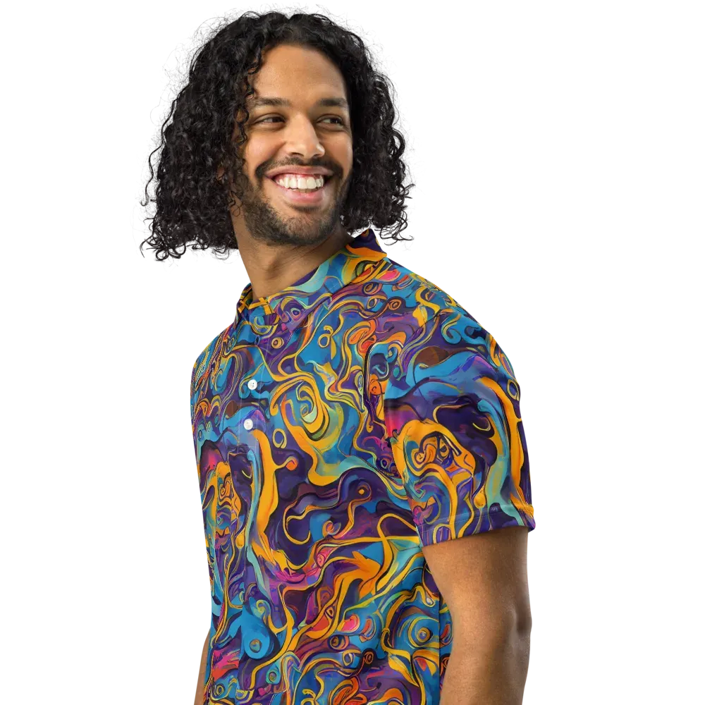 Cecily's Whorl on Men's Slim Fit Polo Shirt — Left Front