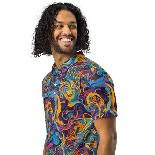 Cecily's Whorl on a Men's Slim Fit Polo Shirt
