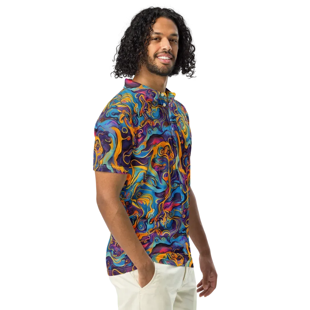 Cecily's Whorl on Men's Slim Fit Polo Shirt — Right Front