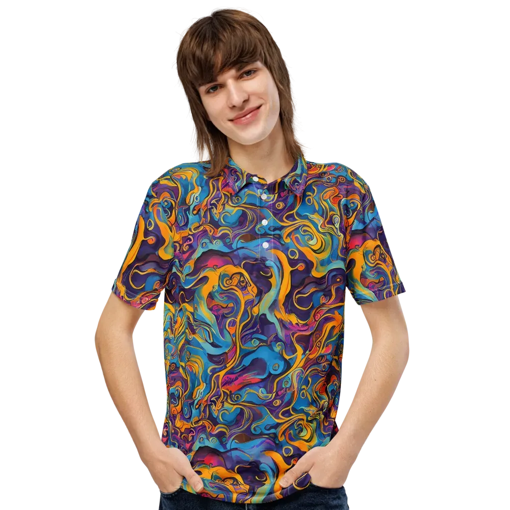Cecily's Whorl on Men's Slim Fit Polo Shirt — Front