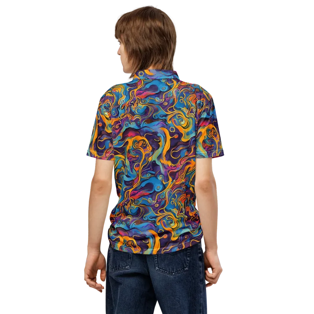 Cecily's Whorl on Men's Slim Fit Polo Shirt — Back