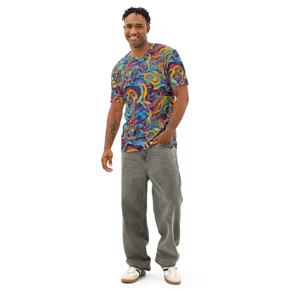 Cecily's Whorl on Men's Cotton Crew Neck T-Shirt — Front