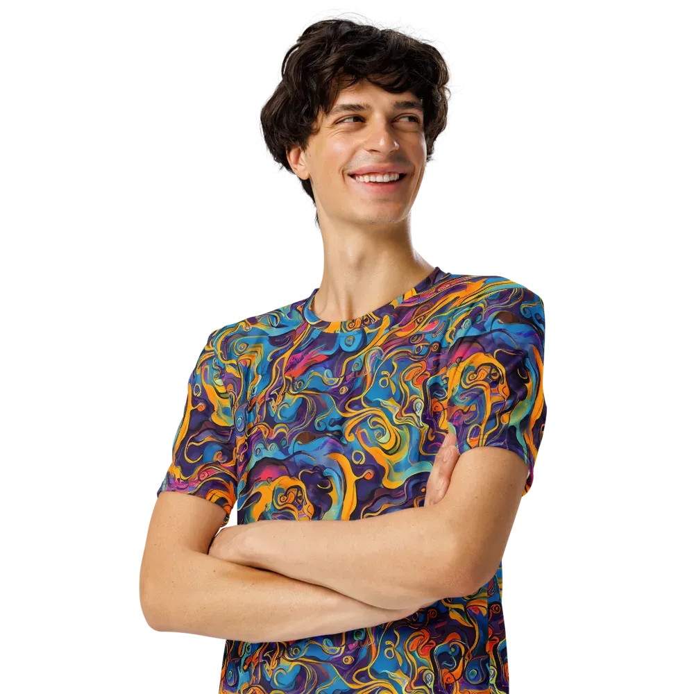 Cecily's Whorl on Men's Crew Neck T-Shirt — Left Front