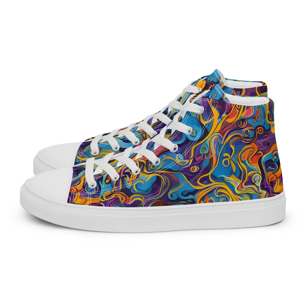 Cecily's Whorl on Women's High Top Canvas Shoes — Left