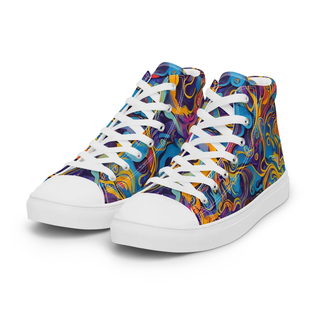 Cecily's Whorl on Women's High Top Canvas Shoes — Left Front