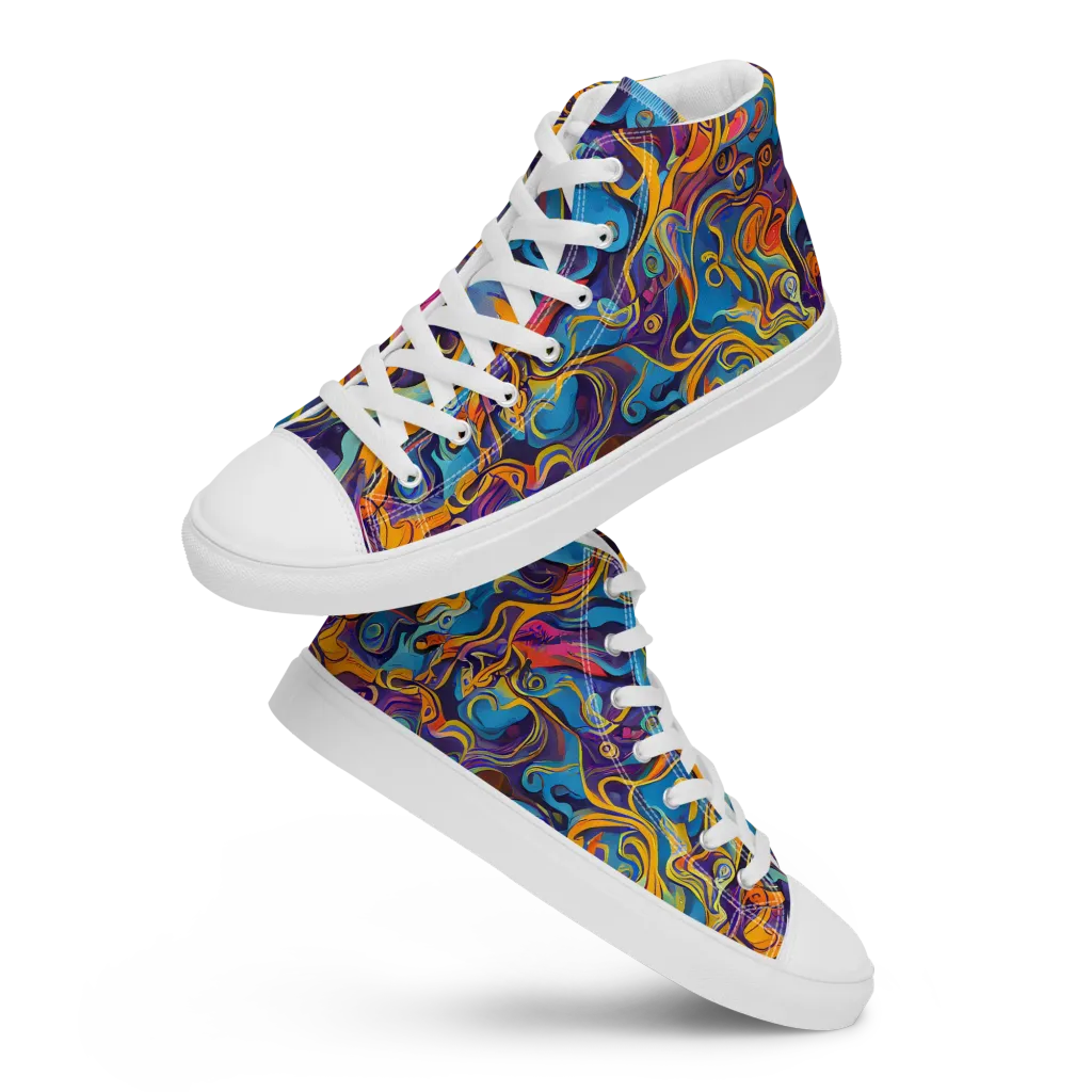 Cecily's Whorl on Women's High Top Canvas Shoes — Front
