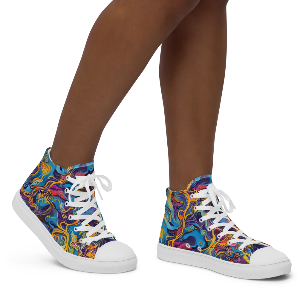 Cecily's Whorl on Women's High Top Canvas Shoes — Right