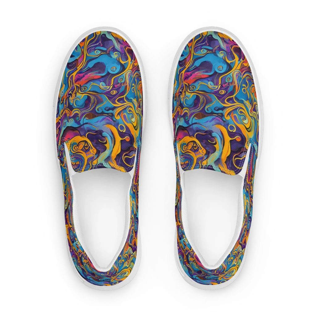 Cecily's Whorl on Men's Slip-On Canvas Shoes — Front