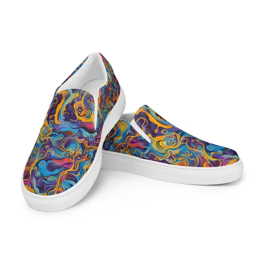 Cecily's Whorl on a Men's Slip-On Canvas Shoes