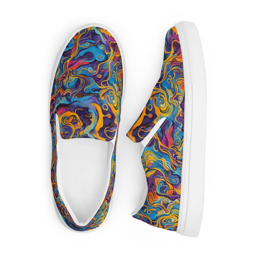 Cecily's Whorl on Men's Slip-On Canvas Shoes — Front