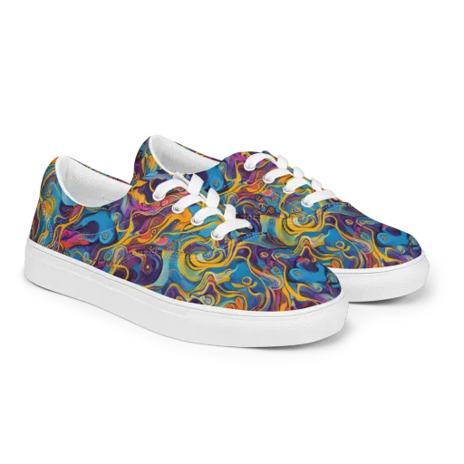 Cecily's Whorl on a Men's Lace-Up Canvas Shoes