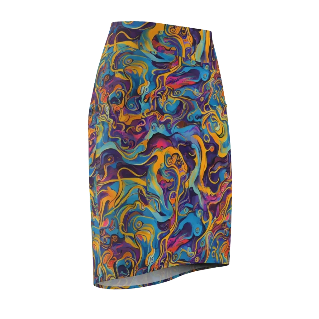 Cecily's Whorl on Pencil Skirt — Front Side