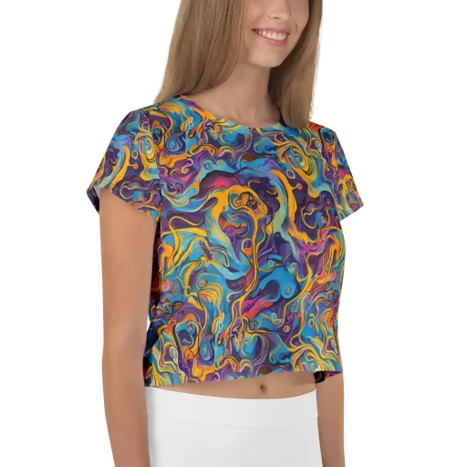 Cecily's Whorl on a Crop Tee
