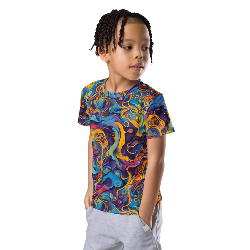 Cecily's Whorl on Kids Crew Neck T-Shirt — Left Front