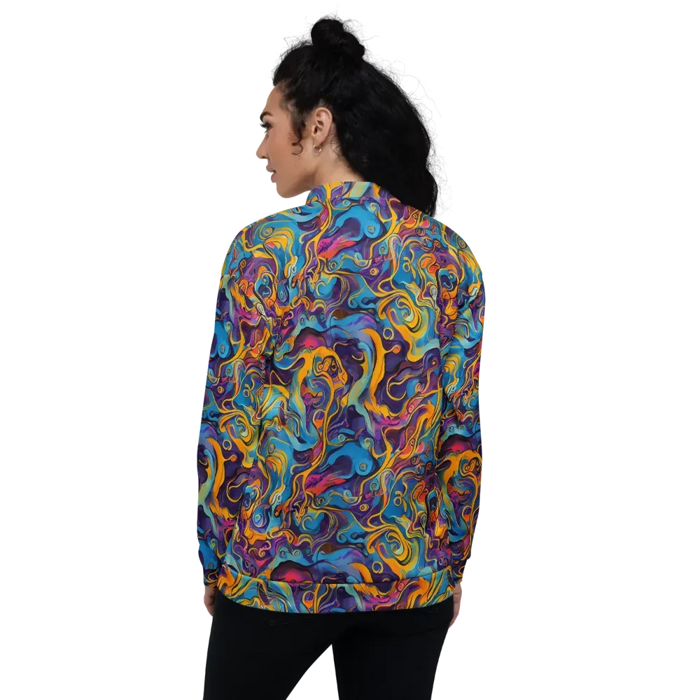 Cecily's Whorl on Bomber Jacket — Back