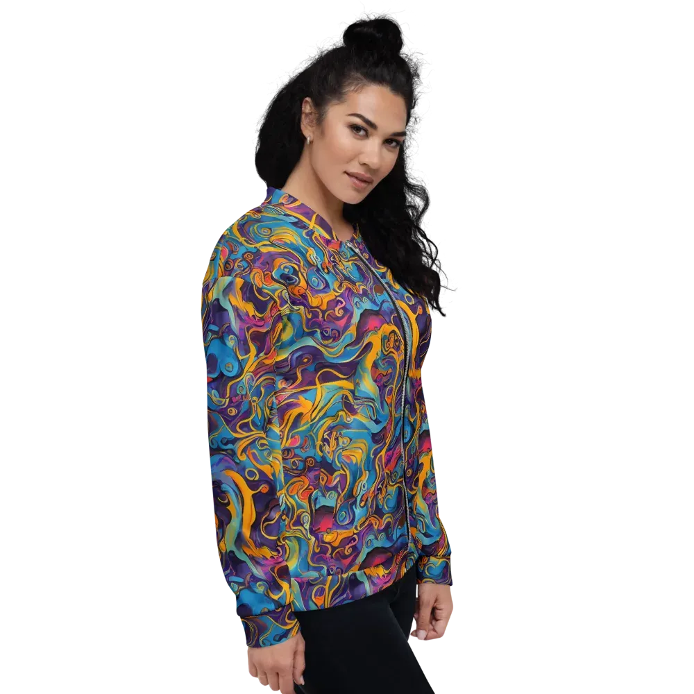 Cecily's Whorl on Bomber Jacket — Right