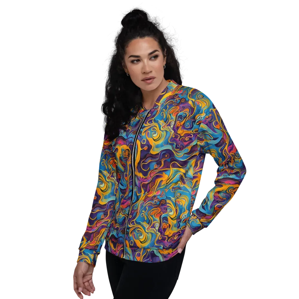 Cecily's Whorl on Bomber Jacket — Left