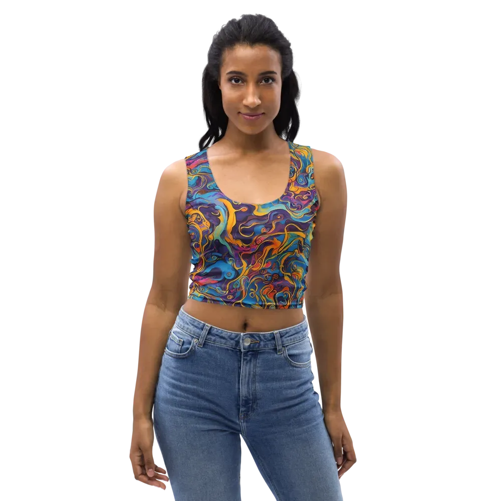 Cecily's Whorl on Crop Top — Front