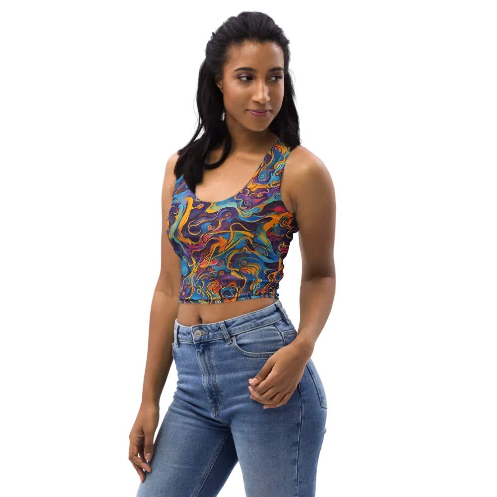 Cecily's Whorl on Crop Top — Left Front