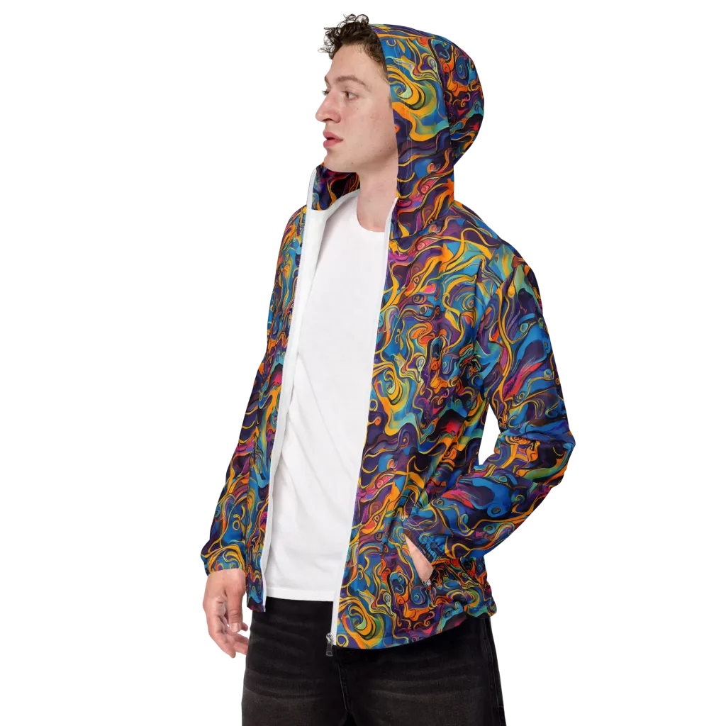 Cecily's Whorl on Men's Windbreaker — Left Front
