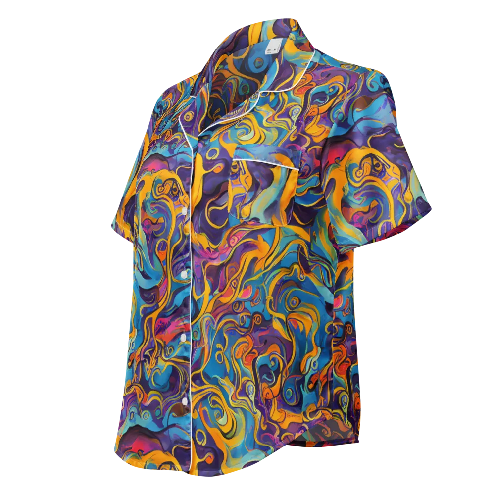Cecily's Whorl on Women's Short Sleeve Pajama Top — Left Front